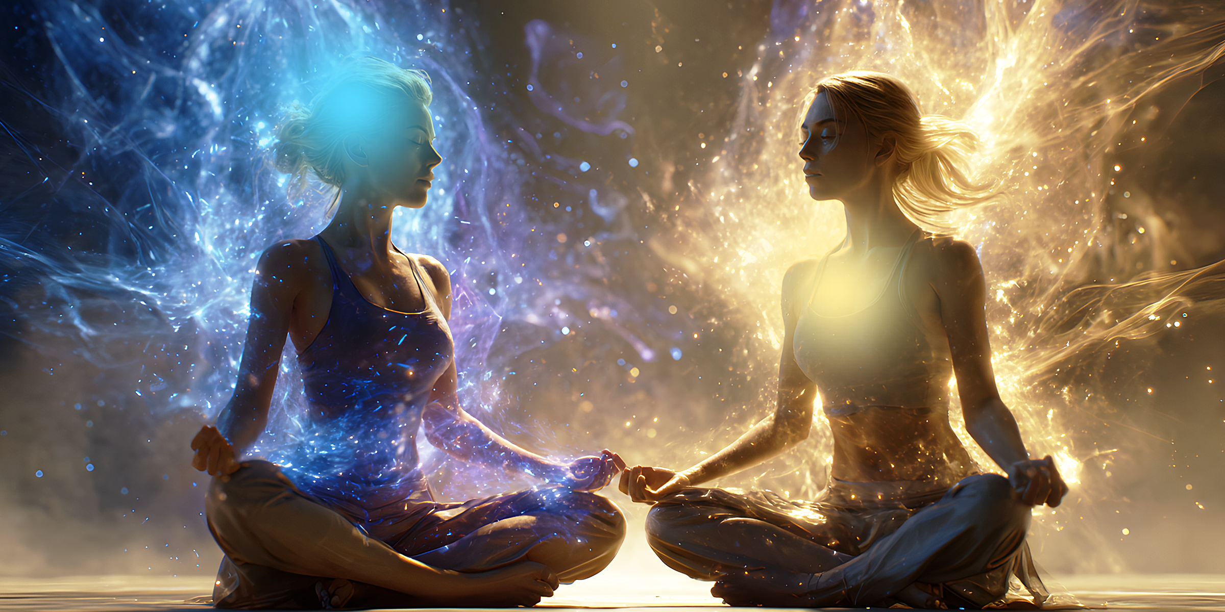 Peaceful magenta and teal wellness scene representing naturopathic and spiritual ascension work